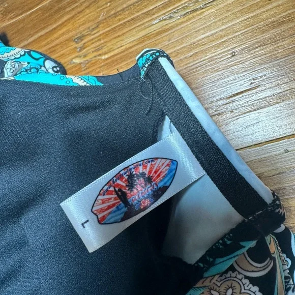 Bingo Surf Heat swimwear paisley halter top size L‎ & skirt bikini Bottom medium - Picture 6 of 7